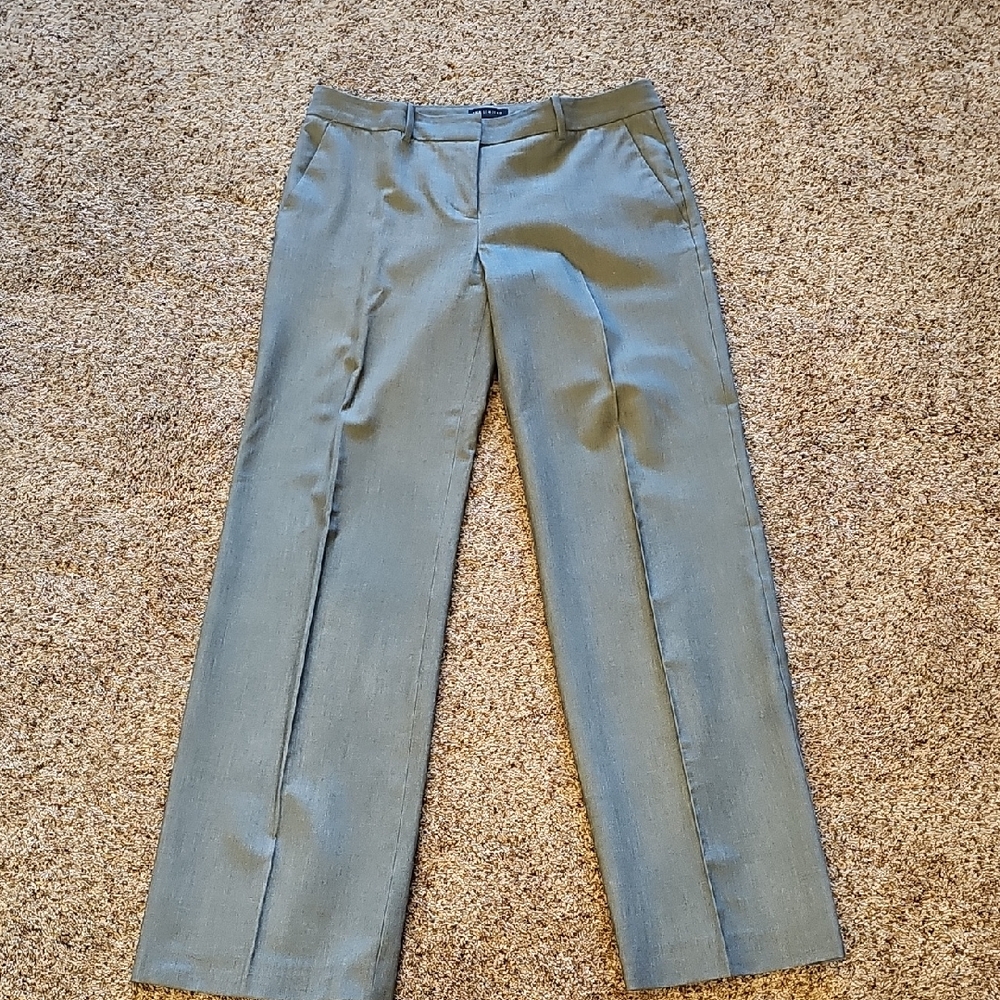 Light Gray Straight-Leg Dress Pants